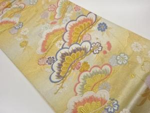 松に枝垂れ桜模様織出し袋帯